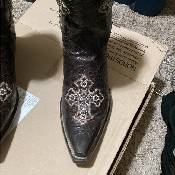 Old Gringo Brown Leather Jeweled Studded Cross Western Cowgirl Boot Size 6 - Picture 12 of 12